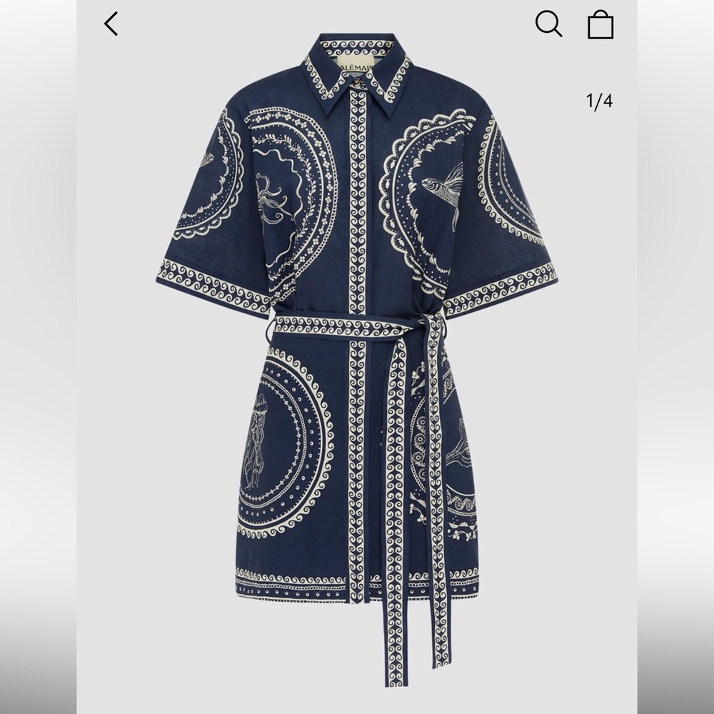 NWOT Alemais oceane mini dress, US 8